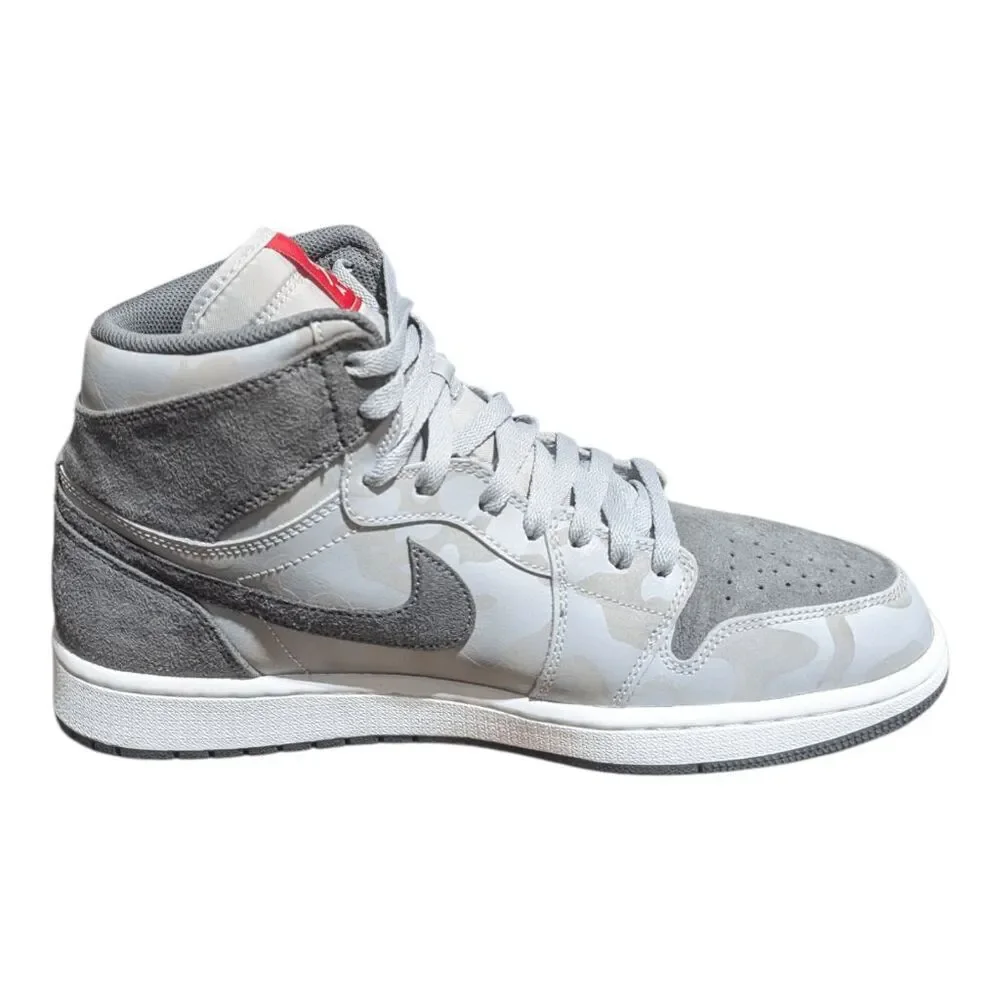 NIKE Air Jordan 1 Retro High Premium 'Camo 3M Wolf Grey' Sneakers Size 12
